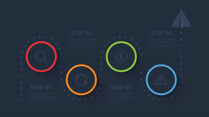 Poster - Creative concept for infographic with 4 steps, options, parts or processes. Business data visualization.