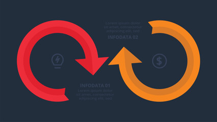 Poster - Creative concept for infographic with 2 steps, options, parts or processes. Business data visualization.