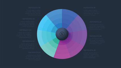 Poster - Creative concept for infographic with 8 steps, options, parts or processes. Business data visualization.