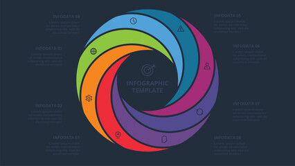 Poster - Creative concept for infographic with 8 steps, options, parts or processes. Business data visualization.