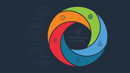 Poster - Creative concept for infographic with 5 steps, options, parts or processes. Business data visualization.