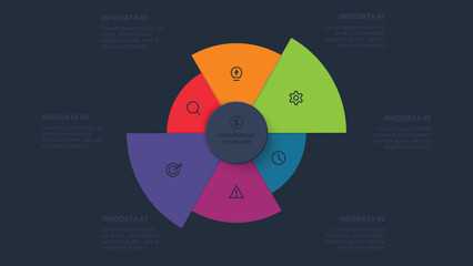 Poster - Creative concept for infographic with 6 steps, options, parts or processes. Business data visualization.
