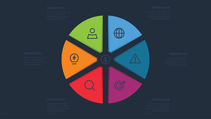 Poster - Creative concept for infographic with 6 steps, options, parts or processes. Business data visualization.