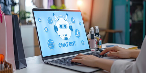 Poster - chatbot software application for brisk online business that automatically reply to customer question
