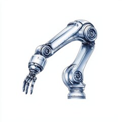 Poster - Detailed Industrial Concept Illustration of a Robotic Arm with Precision Engineering Features