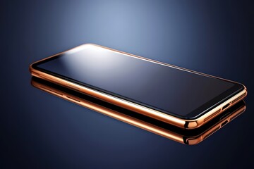 Poster - Premium Close-Up of a Modern Mobile Technology Device with Reflective Surface