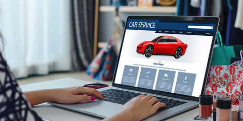 Poster - car service website for online booking repair automobile garage technology brisk