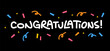 © Matias - Congratulations message with confetti. Congrats lettering design for congratulating card.