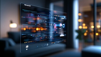 Poster - Futuristic home control system displays smart technology in mode