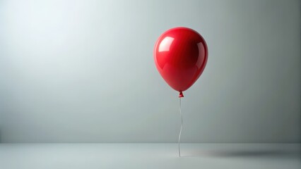Poster - Red Balloon on White Background
