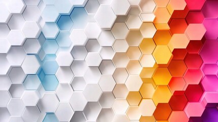 Poster - Trendy Hexagonal Gradient Background in Vibrant Colors for Design