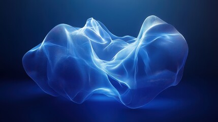 Poster - A Blue Lit Abstract Three Dimensional Cloud Formation