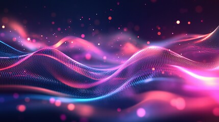 Poster - Abstract Technology Background with Fluid Shapes and Lights