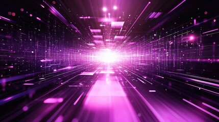 Poster - Futuristic Abstract Purple Digital Technology Background Design