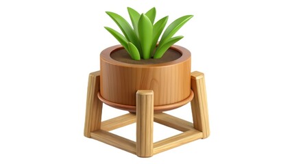 Poster - Potted Plant on White Background