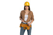 © Thunderstock - Serious female construction worker adjusting her shirt