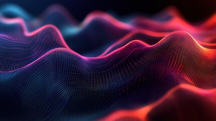 Poster - Smooth Digital Waveform with Flowing Lines in Vivid Colors