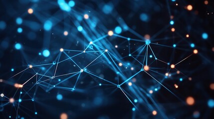 Poster - Bright Abstract Connections and Dots in Technology Background