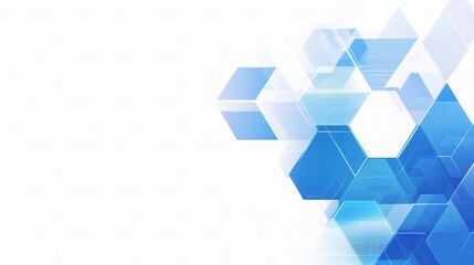 Poster - Abstract Geometric Blue Background with Tech Elements and Shapes