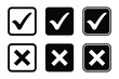 © Gemivector5 - Check mark icon button set. Check box icon with right and wrong buttons and yes or no checkmark icons. check box with yes and no sign.