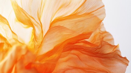 Poster - Delicate orange petals unfurl with vibrant hues, showcasing their intricate textures and patterns. The interplay of light highlights their graceful forms, celebrating nature's artistry