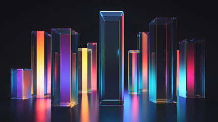 Wall Mural - 3d crystal glass pillars