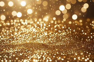 Poster - Abstract Gold Glitter Sparkle Bokeh Light Background for Festive Celebration