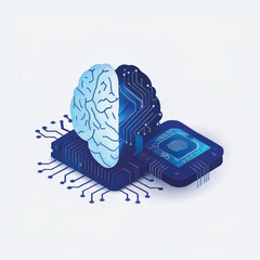 Poster - Brain and Microchip Fusion in Futuristic Design  
