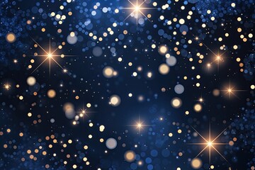 Poster - Luxurious Abstract Navy Background Featuring Celestial Bokeh and Shimmering Glimmers for Elegant Decor