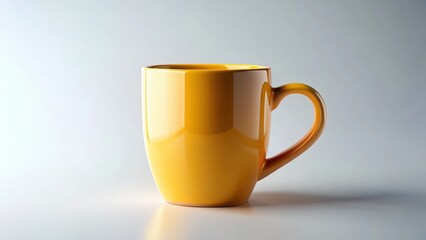 Poster - Yellow Mug on White Background
