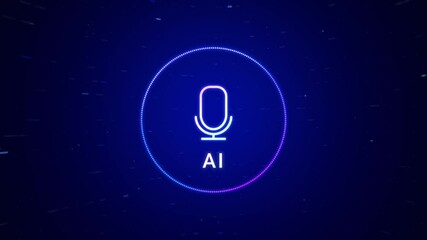 Aufkleber - AI voice recognition personal assistant technology concept, smart artificial intelligence app screen, machine speech generated, online support chat bot, automated virtual business customer service