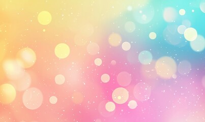 Poster - Colorful bokeh background with soft pastel hues and sparkling light effects