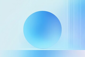 Poster - Simple abstract blue circle with geometric lines in minimalistic design