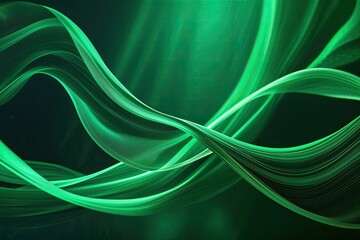 Poster - Mesmerizing Emerald Green Background with Radiant Glow and Graceful Flow