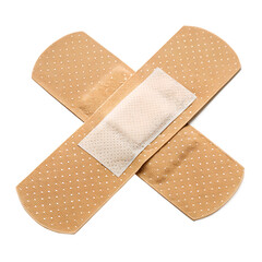 medical adhesive bandages, cross-shaped arrangement