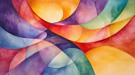 Poster - A vibrant abstract watercolor painting showcasing flowing colors and gentle gradients.