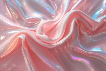 Poster - Modern Blush Pink Background with Soft Iridescent Glow and Graceful Flow