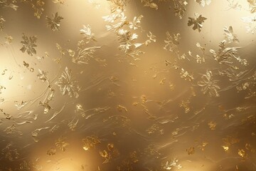 Poster - Classic Gold Leaf Background with Ethereal Glow and Timeless Elegance