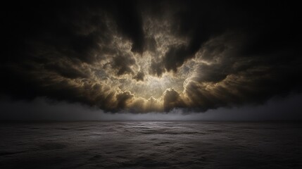 Wall Mural - Dramatic sky, ominous clouds, and a flat landscape