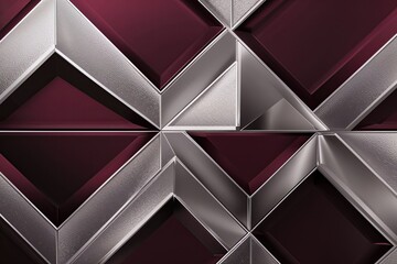 Poster - Rich Burgundy and Silver Geometric Background Design