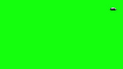 Wall Mural - generic 3d car crash test. car destruction. green screen isolate.