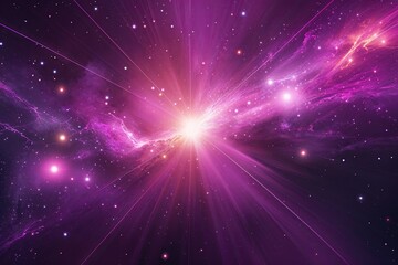 Poster - Vibrant Magenta Background with Cosmic Light Effects and Radiant Glow