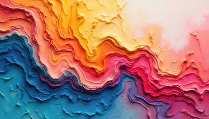 Poster - Modern colorful abstract wallpaper with mixtures of oil paint. Generative AI image featuring vibrant marbling art surface with fluid liquid acrylic wave design. Contemporary illustration great for