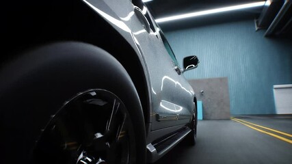 Wall Mural - generic 3d car crash test. car destruction. realistic 4k animation.