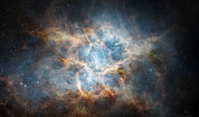 Wall Mural - space scene with stars in the galaxy. panorama. universe filled with stars, nebula and galaxy,. elem