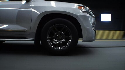 Wall Mural - generic 3d car crash test. car destruction. realistic 4k animation.