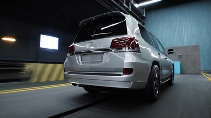 Wall Mural - generic 3d car crash test. car destruction. realistic 4k animation.