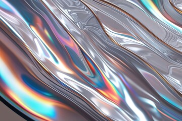 Poster - Iridescent Chrome Finish for Advanced Graphic Design and Futuristic Textures