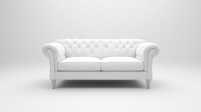 Elegant white sofa in a minimalist setting