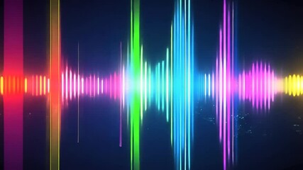 Poster - Abstract colorful light streaks and glowing particles on dark background.